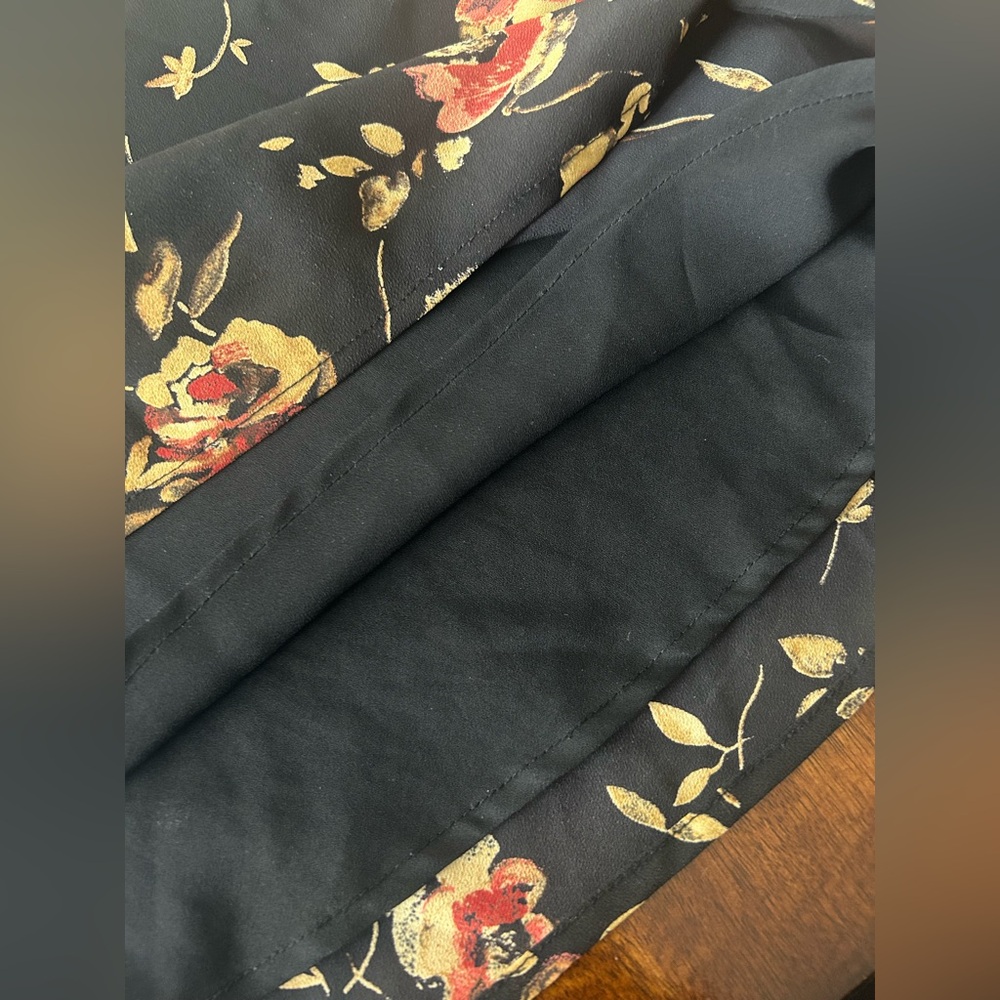 Vintage Late 90s/Y2K ESPRIT DE CORP. Floral Black SunDress Size 3/4 - Picture 6 of 8